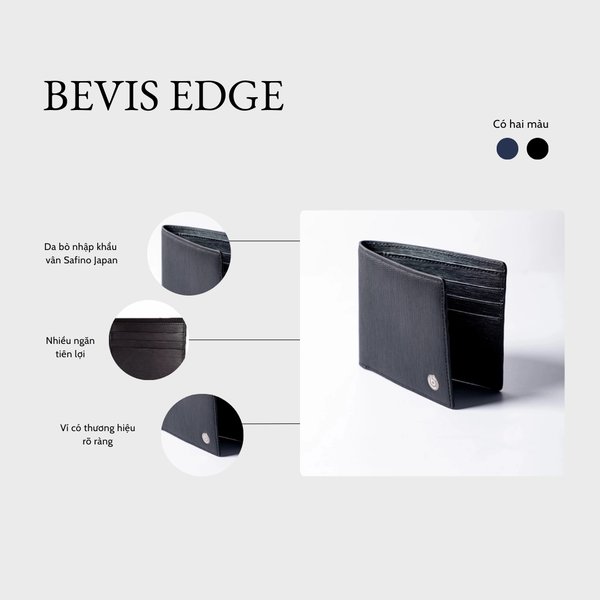 BEVIS EDGE – Ví Da Bò Nam Cao Cấp | Ví Nam Gập Đôi Phong Cách Hiện Đại