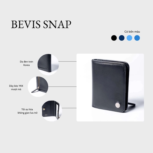 BEVIS SNAP – Ví da Bấm | Nhỏ Gọn – Thanh Lịch – Dễ Mang Theo