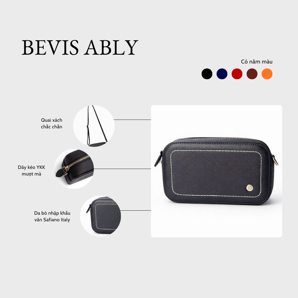 BEVIS ALBY – Túi Da Thật Đeo Chéo Dáng Hộp Signature