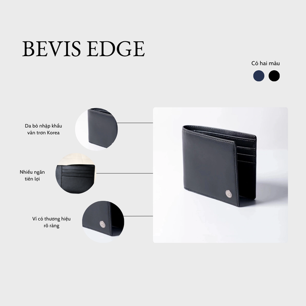 BEVIS EDGE – Ví Da Bò Nam Cao Cấp | Ví Nam Gập Đôi Phong Cách Hiện Đại