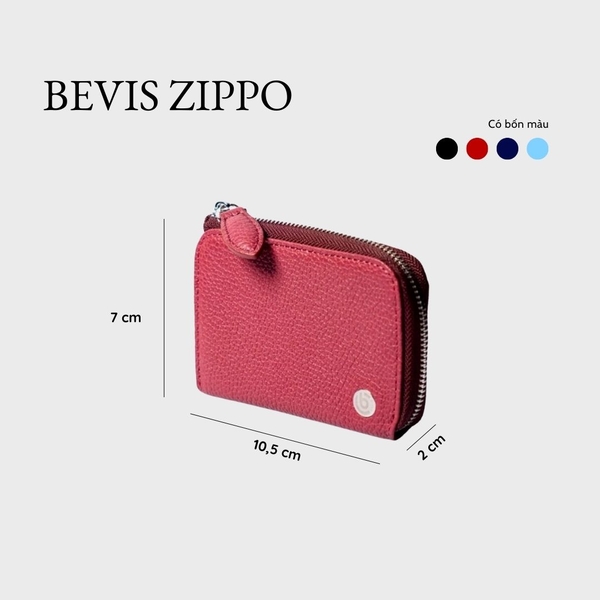 BEVIS ZIPPO – Ví Da Khóa Zip Da Bò Phong Cách Japan | Nhỏ Gọn – Thanh Lịch – Bền Bỉ