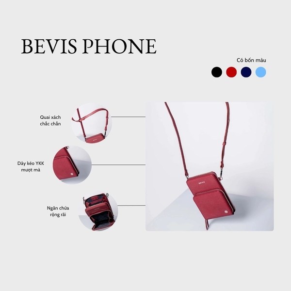 BEVIS PHONE – Túi Đeo Chéo Điện Thoại Da Bò Cao Cấp | Túi Đeo Chéo Nữ Thời Trang