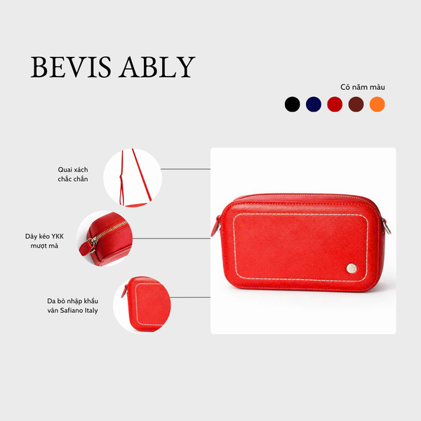 BEVIS ALBY – Túi Da Thật Đeo Chéo Dáng Hộp Signature