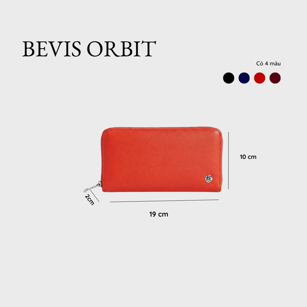 BEVIS ORBIT - Ví Dài Cầm Tay Da Bò Thật - Ví Nữ Nam Nhiều Ngăn Đựng Thẻ Cao Cấp