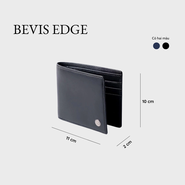BEVIS EDGE – Ví Da Nam Da Bò Korea Cao Cấp Vân Trơn | Ví Nam Gập Đôi Sang Trọng