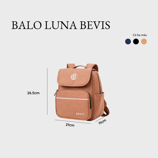 Balo Mini BEVIS LUNA Nam Nữ Vải PVC Chống Thấm Nước - Balo Thời Trang Hàn Quốc Nhỏ Gọn Đựng Ipad Mini