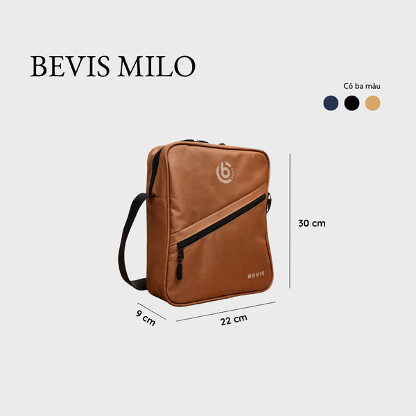 Túi Đeo Chéo Nam BEVIS MILO Vải PVC Chống Nước - Túi Đựng Ipad Mini Form Đứng Lịch Lãm Cho Công Sở