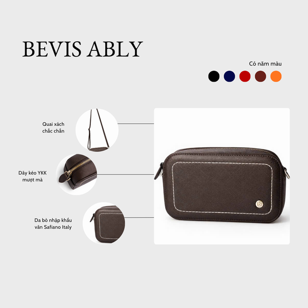 BEVIS ALBY – Túi Da Thật Đeo Chéo Dáng Hộp Signature