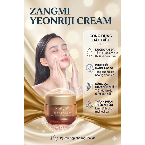 Kem Dưỡng Cao Cấp Yeonriji Cream 50ml - Dưỡng Trắng Da , Nâng Cơ, Trẻ Hóa Da Đông Trùng Hạ Thảo Hàn Quốc