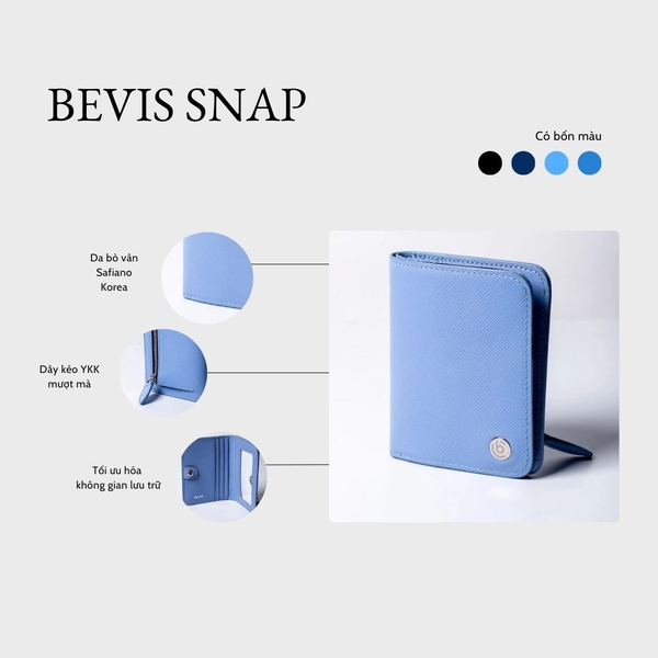 BEVIS SNAP – Ví da Bấm | Nhỏ Gọn – Thanh Lịch – Dễ Mang Theo