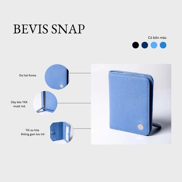 BEVIS SNAP – Ví da Bấm | Nhỏ Gọn – Thanh Lịch – Dễ Mang Theo