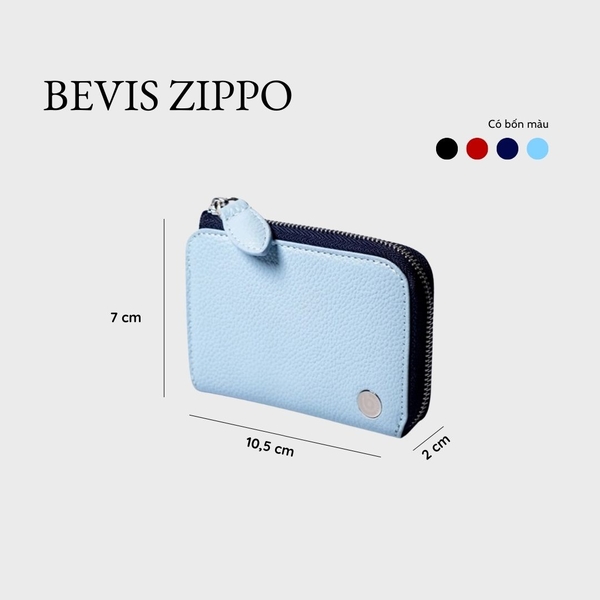 BEVIS ZIPPO – Ví Da Khóa Zip Da Bò Phong Cách Japan | Nhỏ Gọn – Thanh Lịch – Bền Bỉ