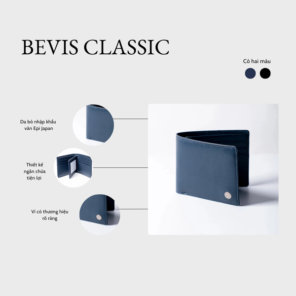 BEVIS CLASSIC – Ví Da Nam Cao Cấp | Ví Nam Gập Đôi Sang Trọng