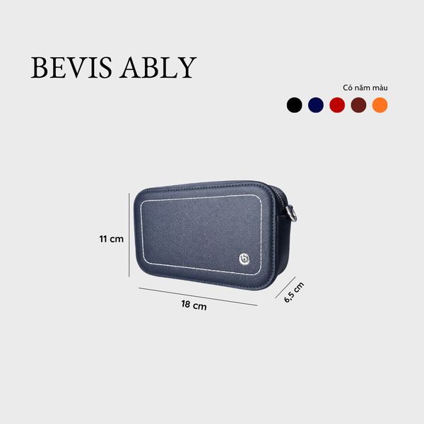 BEVIS ALBY – Túi Da Thật Đeo Chéo Dáng Hộp Signature