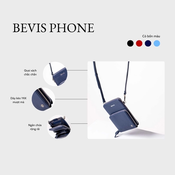 BEVIS PHONE – Túi Đeo Chéo Điện Thoại Da Bò Cao Cấp | Túi Đeo Chéo Nữ Thời Trang