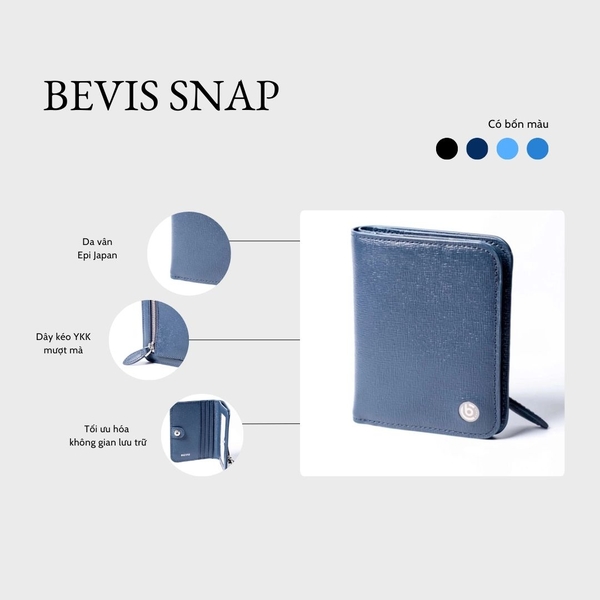 BEVIS SNAP – Ví da Bấm | Nhỏ Gọn – Thanh Lịch – Dễ Mang Theo