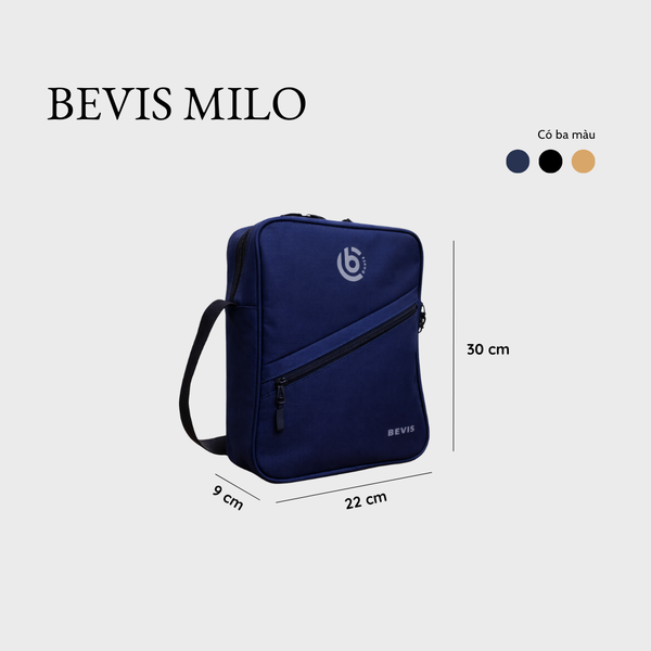 Túi Đeo Chéo Nam BEVIS MILO Vải PVC Chống Nước - Túi Đựng Ipad Mini Form Đứng Lịch Lãm Cho Công Sở