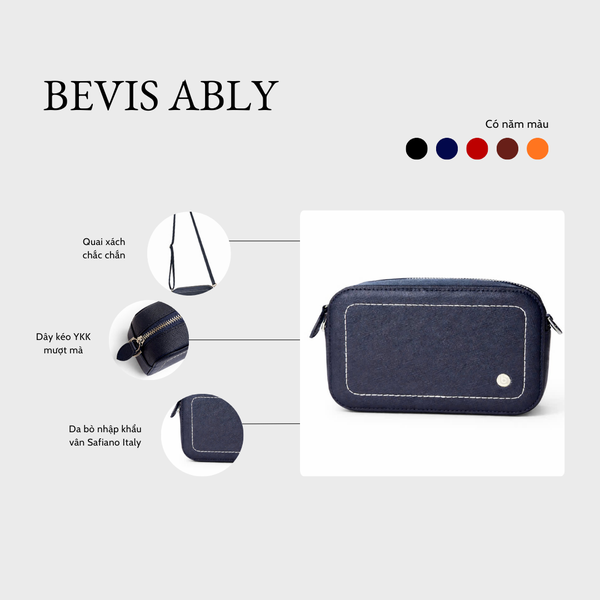 BEVIS ALBY – Túi Da Thật Đeo Chéo Dáng Hộp Signature