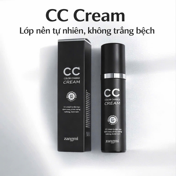 ZANGMI CC Color Change Cream – Kem Nền chống nắng SPF 50+,  Che phủ khuyết điểm theo màu da tự nhiên.