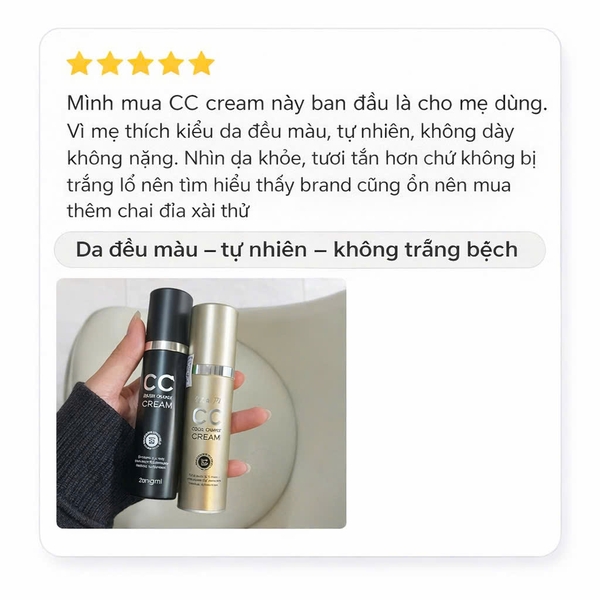 ZANGMI CC Color Change Cream – Kem Nền chống nắng SPF 50+,  Che phủ khuyết điểm theo màu da tự nhiên.
