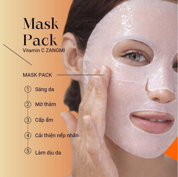 Mặt Nạ Zangmi Vitamin C Mask Pack Dưỡng Sáng, Làm Đều Màu Da, Tươi Trẻ Tức Thì