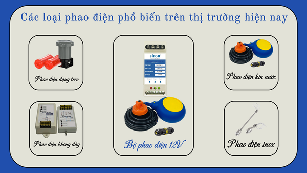 Các loại phao điện phổ biến trên thị trường hiện nay.