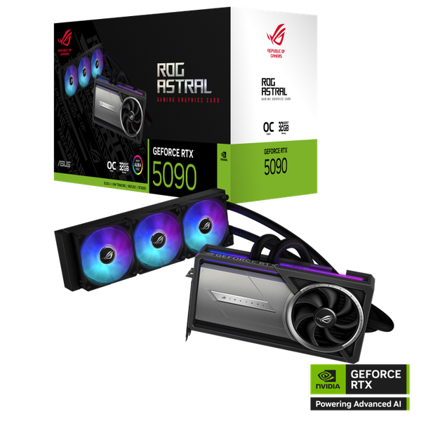 ASUS ROG Astral LC RTX 5090 với tản nhiệt nước AIO 360mm
