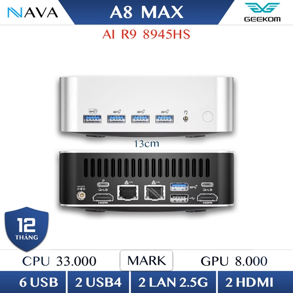 Mini PC GEEKOM A8 - R7 8845HS - Radeon 780M | Nava Store NAVA STORE ...