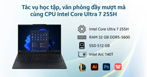 Laptop Lenovo ThinkPad E14 Gen 7 21SX0031VN (U7-255H/ Ram 32GB/ SSD 512GB/ Windows 11 Home/ 2Y/ Đen)