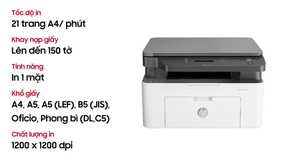Máy in HP Laser MFP 136A Đa Chức Năng 4ZB85A