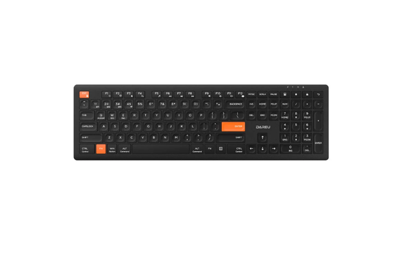 Bàn phím không dây DareU LK150D Black-Orange (Dual Mode - Scissor sw)