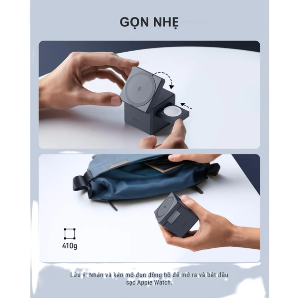 Anker Y1811 – Đế sạc không dây Anker 737 cube MagSafe 3 in 1 15W