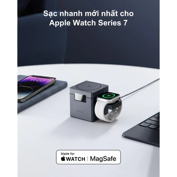 Anker Y1811 – Đế sạc không dây Anker 737 cube MagSafe 3 in 1 15W