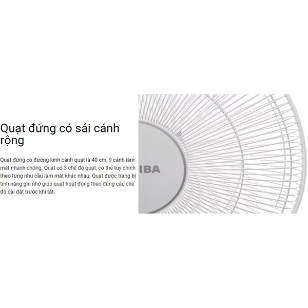 Quạt cây Toshiba F-LSD10(H)VN (Xám) - Hàng chính hãng