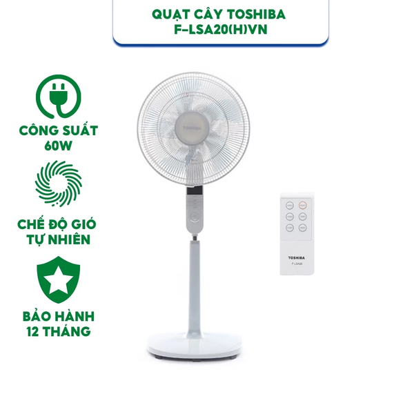 Quạt cây Toshiba F-LSA20(W/H)VN(Ghi) có khiển model 2022 - Hàng Chính Hãng