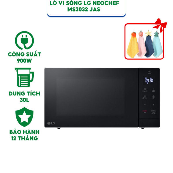 Lò vi sóng LG Neochef MS3032JAS - Dung tích 30 lít - Công suất 900W - Hàng chính hãng bảo hành 12 tháng