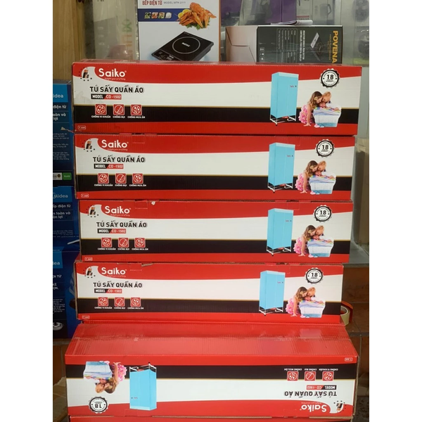 Tủ Sấy Quần Áo SAIKO CD-1502 - Sấy Tối Đa 15kg Quần Áo - Công Suất 1500W - Bảo Hành Chính Hãng 18 Tháng