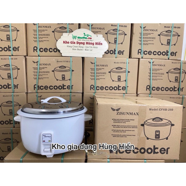 Nồi Cơm Điện Công Nghiệp Zisun CFXB-300 loại 8.5L nấu được 5-6kg gạo cho 22 người - Hàng chính hãng