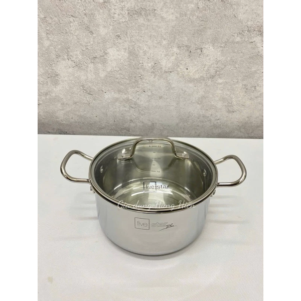 Bộ 3 Nồi Inox 304 Fivestar FB-B3002 Đáy Liền Thân- Kích thước 18cm/20cm/24cm - Bảo Hành Chính Hãng 24 Tháng