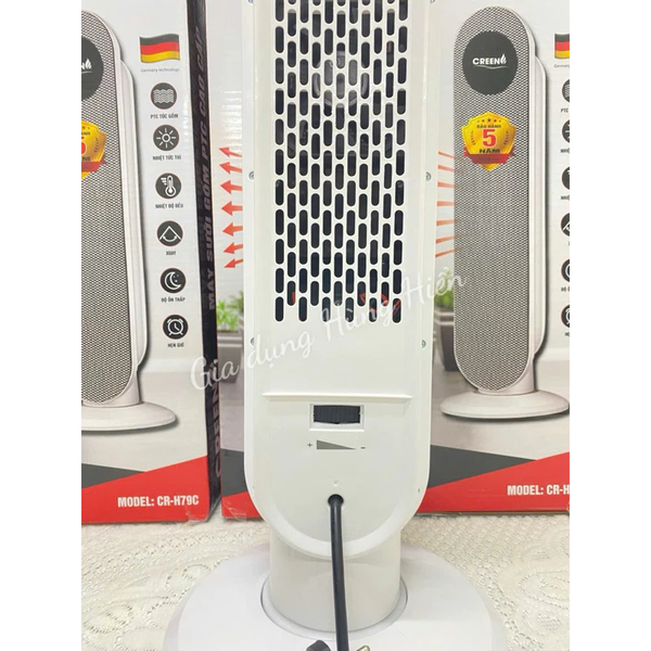 Máy sưởi gốm cao cấp CREEN CR-H79C núm vặn cơ - Công suất 2000W - Hàng chính hãng - Bảo hành 12 tháng