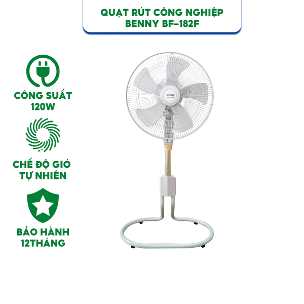 Quạt Rút Công Nghiệp Benny BF-182F - Công suất 120W - 3 tốc độ gió - Bảo hành chính hãng 12 tháng