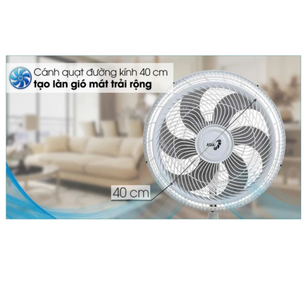 Quạt đứng Asia Turbo VY639791-Công suất 90W-6 cánh điều khiển nút vặn - Bảo hành chính hãng 24 tháng