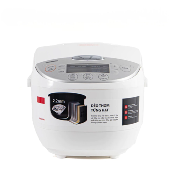 Nồi cơm điện tử TOSHIBA RC-18DH2PV(W)- Công suất 760W - 11 chế độ nấu - Bảo hành chính hãng 12 tháng