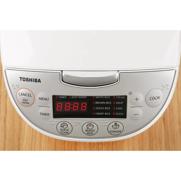 Nồi cơm điện tử TOSHIBA RC-18DH2PV(W)- Công suất 760W - 11 chế độ nấu - Bảo hành chính hãng 12 tháng