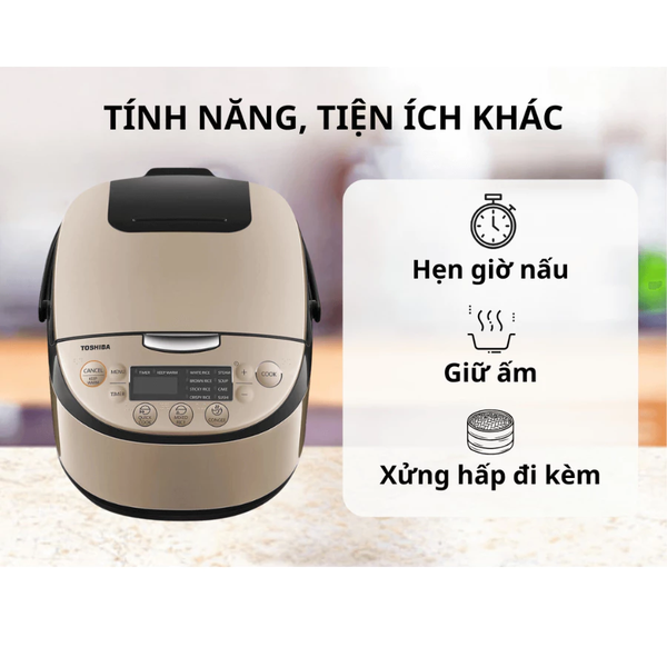 Nồi cơm điện Toshiba 1.8L RC-18DR3 - Công suất 780W - Chống dính, 11 chế độ - Bảo hành 12 tháng