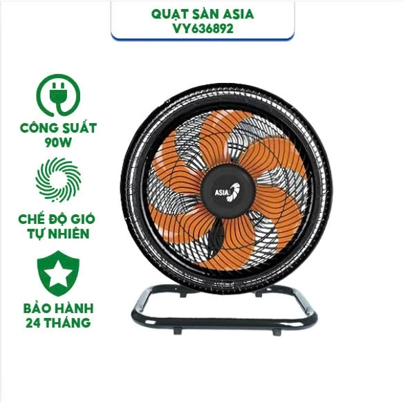 Quạt sàn ASIAVINA TURBO PLUS - VY636892 - Công suất 90W - 6 cánh điều khiển núm vặn - Bảo hành chính hãng 24 tháng