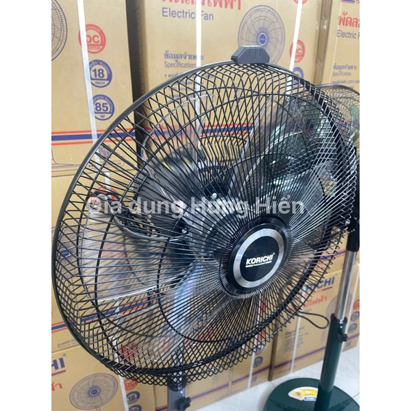 Quạt điện Korichi KRC-6319 XANH- Công suất 85W - 2 màu cao 1m3 - Bảo hành chính hãng 24 tháng