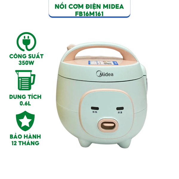 Nồi cơm điện mini Midea 0.6 lít FB161Q1-151A/ FB16M161 Xanh - Hàng chính hãng bảo hành 12 tháng.