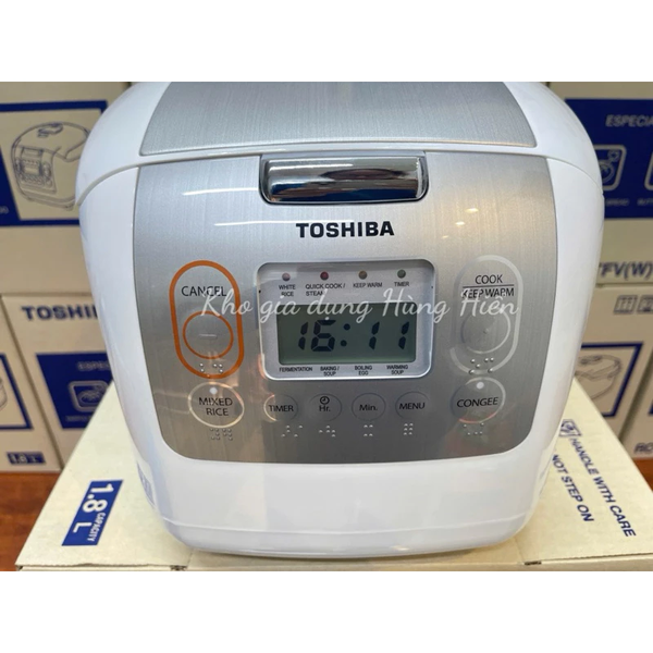 Nồi cơm điện tử Toshiba RC-18NTFV(W) dung tích 1.8L - Hàng chính hãng bảo hành 12 tháng.