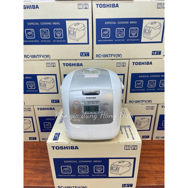 Nồi cơm điện tử Toshiba RC-18NTFV(W) dung tích 1.8L - Hàng chính hãng bảo hành 12 tháng.